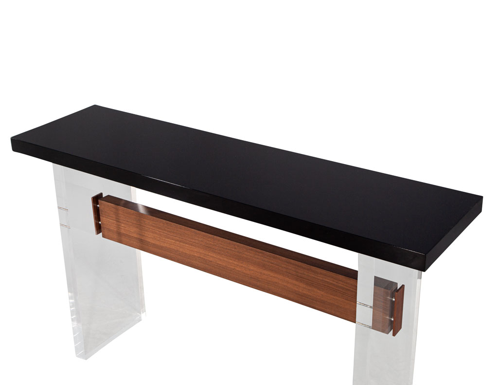 CE-3411-Custom-Modern-Acrylic-Walnut-Console-Table-003