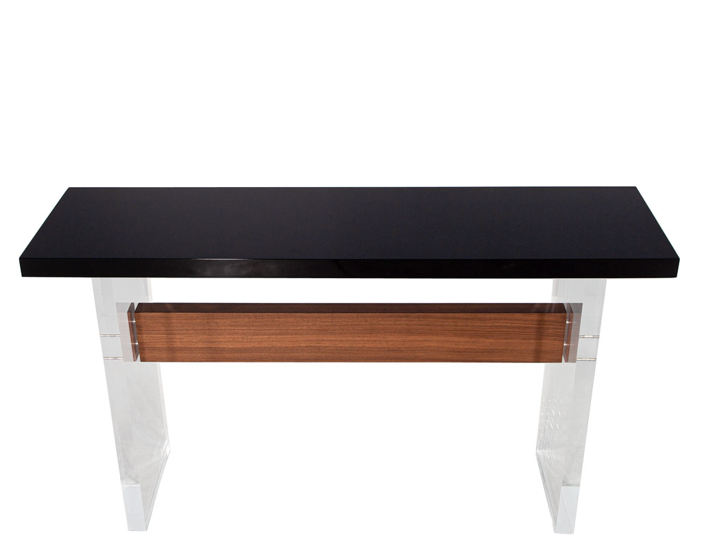CE-3411-Custom-Modern-Acrylic-Walnut-Console-Table-004