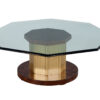 CE-3412-Octagonal-Glass-Top-Walnut-Brass-Coffee-Table-001