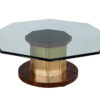CE-3412-Octagonal-Glass-Top-Walnut-Brass-Coffee-Table-003