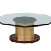 CE-3412-Octagonal-Glass-Top-Walnut-Brass-Coffee-Table-007