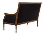 LR-3413-Louis-XVI-Style-Black-Leather-Settee-Sofa-0011
