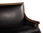 LR-3413-Louis-XVI-Style-Black-Leather-Settee-Sofa-005