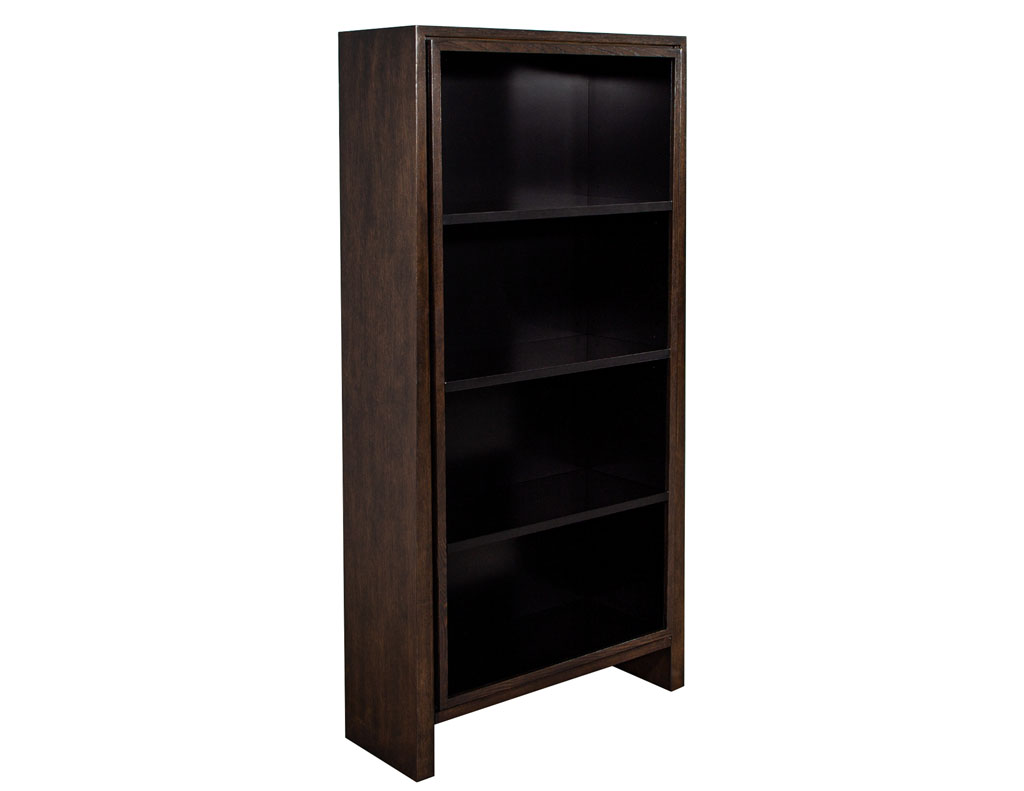 C-3111-Pair-Modern-Walnut-Bookcases-Cabinets-0011