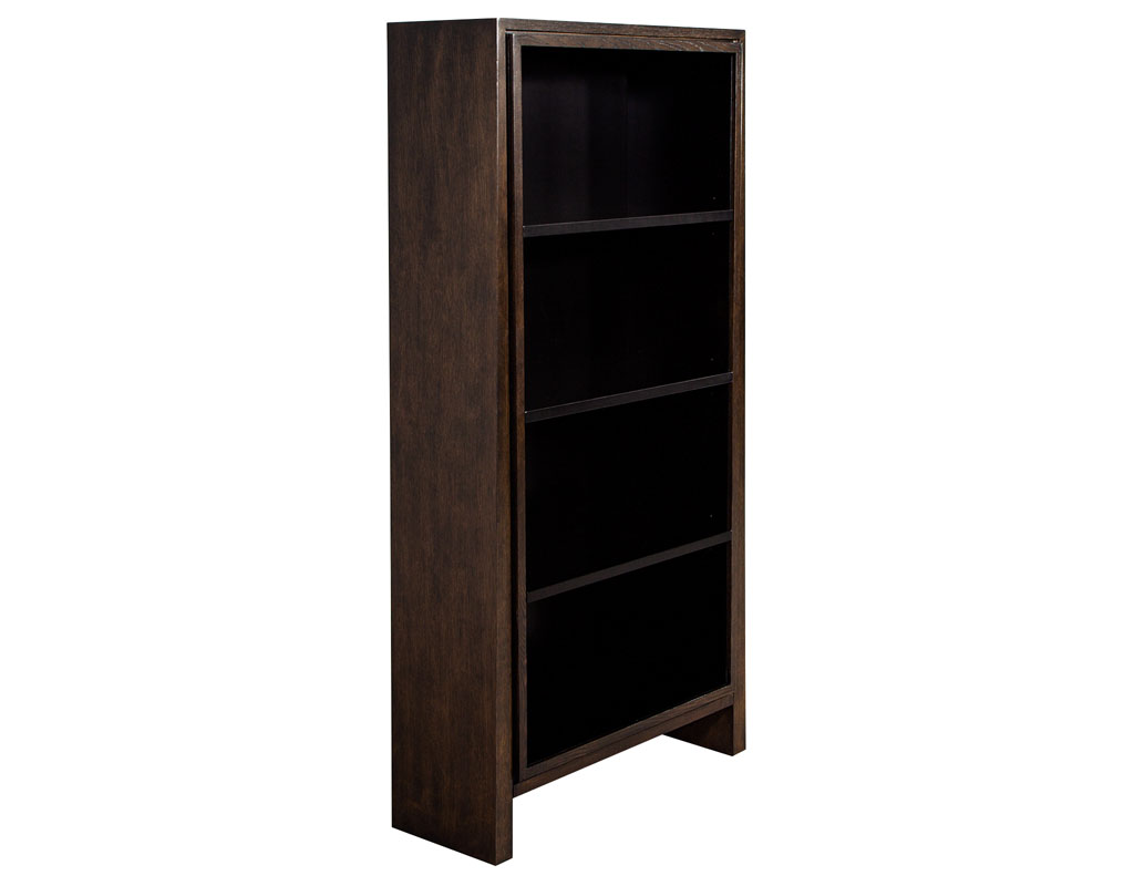 C-3111-Pair-Modern-Walnut-Bookcases-Cabinets-003