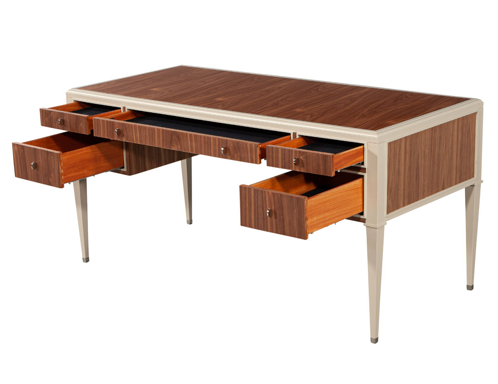DK-3006 Mid-Century Modern Inspired 2-Tone Walnut Desk-003