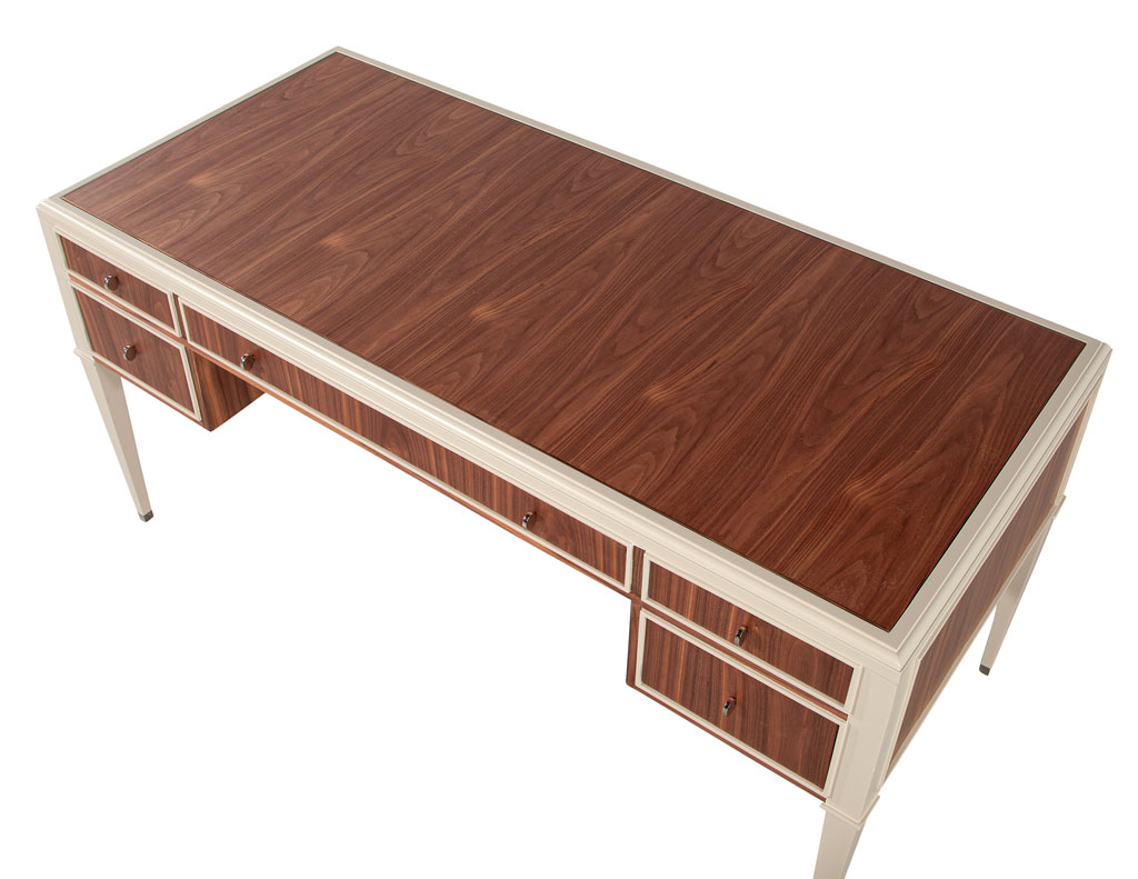 DK-3006 Mid-Century Modern Inspired 2-Tone Walnut Desk-005
