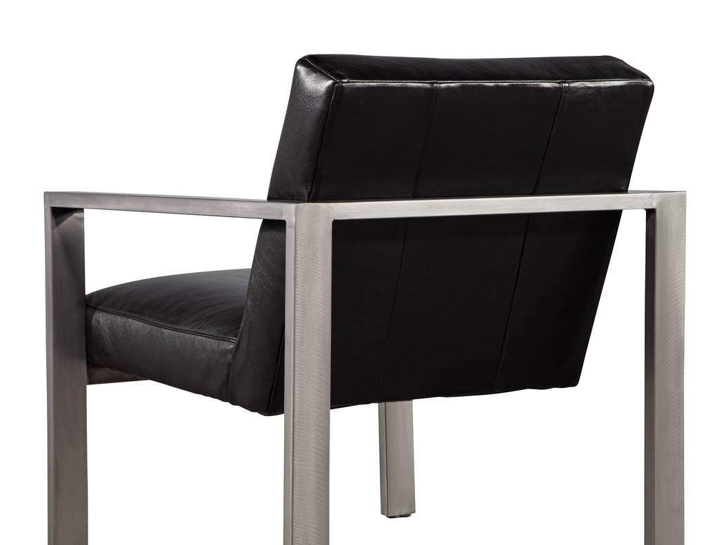 LR-3408-Pair-Mid-Century-Modern-Black-Leather-Metal-Lounge-Chairs-0019