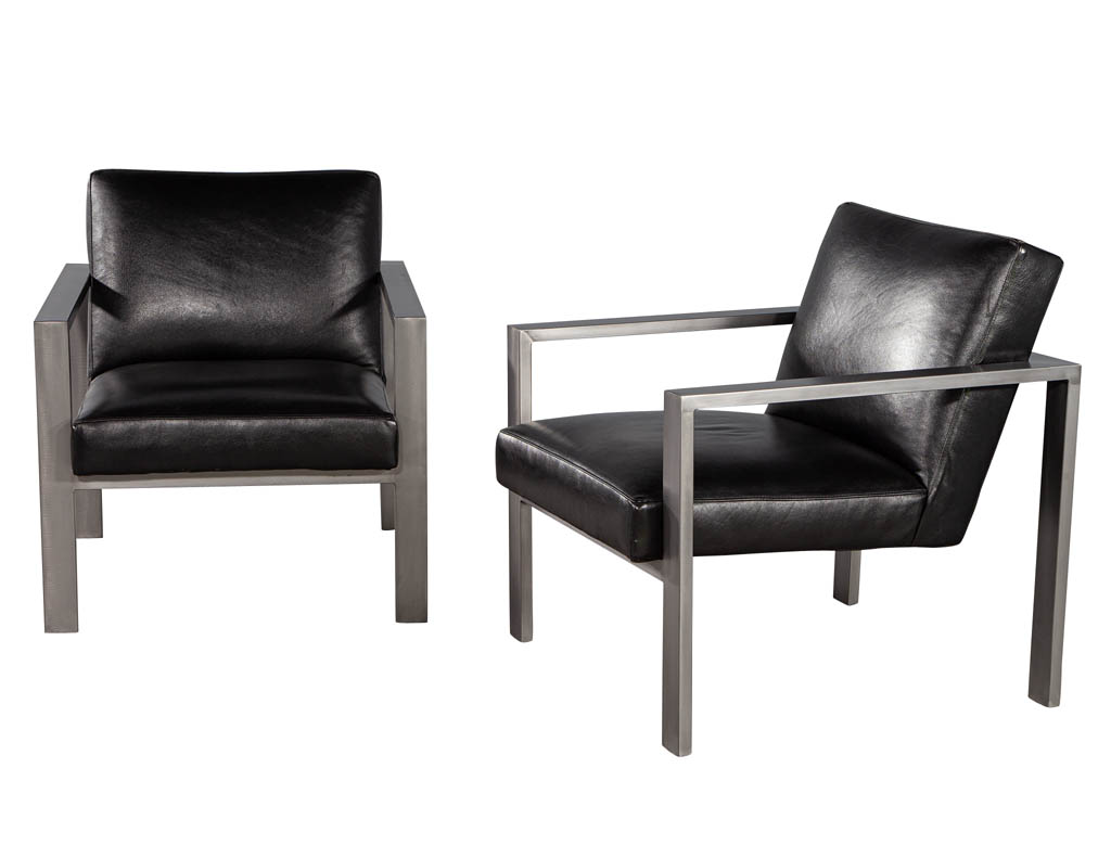 LR-3408-Pair-Mid-Century-Modern-Black-Leather-Metal-Lounge-Chairs-006