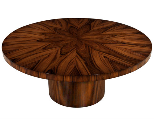 Custom Modern Round Dining Table in Sunburst Pattern