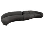Charcoal grey modular curved sofa with plush deep seating and individual segments for flexible configurations.