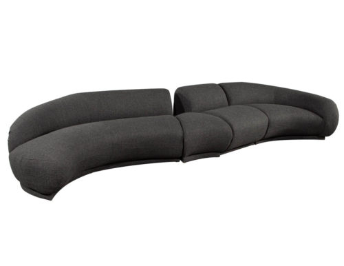Mid-Century Modern Curved Sectional Sofa 4 PC Vladimir Kagan Style
