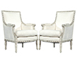 Pair of French Antique Louis XVI Antique Bergere Arm Chairs