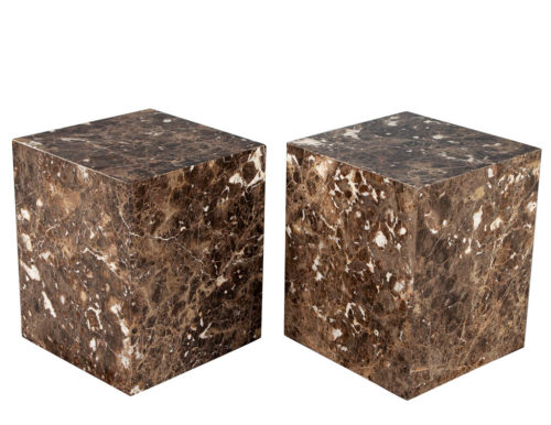 Pair of Italian Polished Marble Accent Tables