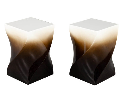 Modern Twist Pedestal Stands in Ombre Lacquered Finish