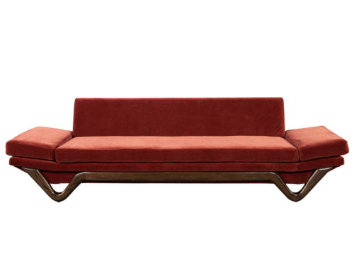 Adrian Pearsall Mid Century Modern Walnut Gondola Sofa