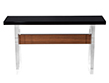 Custom Modern Acrylic and Walnut Console Table