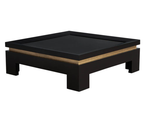 Modern Black and Gold Square Coffee Table
