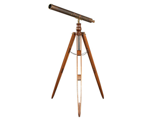 Vintage Brass Telescope on Walnut Tripod Stand