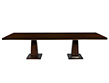 Carrocel Custom Walnut Dining Table with Brass Details