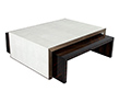 Modern Faux Shagreen Coffee Table with Macassar Nesting Tables