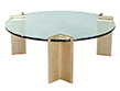 Modern Round Metal and Glass Coffee Table by PACE Collection