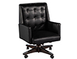 Mid-Century Modern Black Leather Office Chair