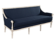 Louis XVI Style Sofa in Indigo Navy Blue Fabric