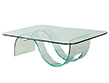 Modern Sculpted Curved Glass Coffee Table