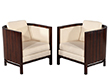 Pair of Curved Art Deco Style Lounge Chairs by Bolier & Co.