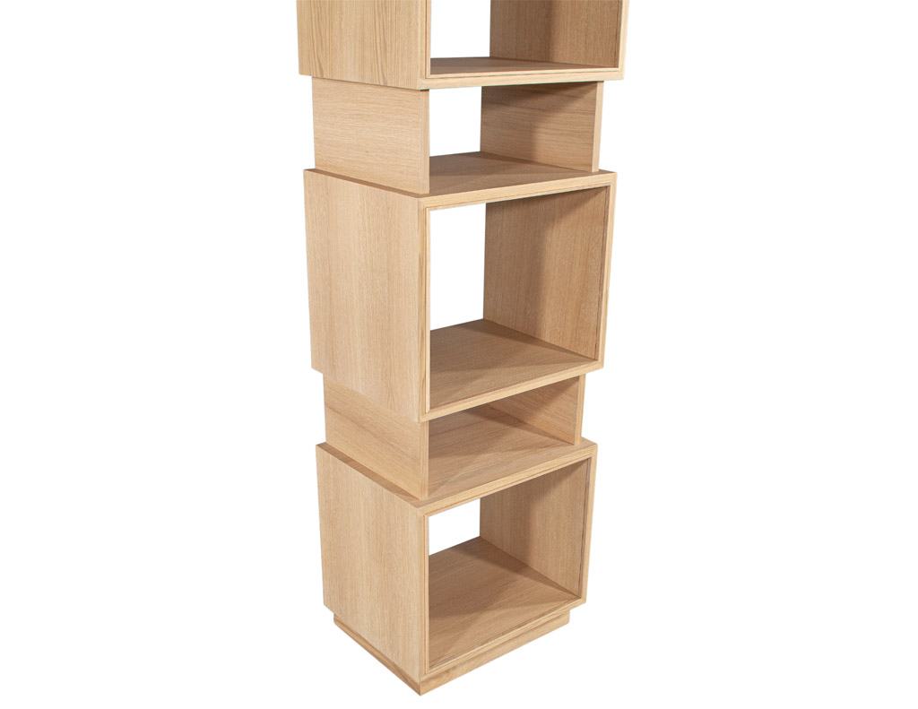 C-3115-Pair-Modern-Oak-Bookcases-Cabinets-Natural-Finish-0015