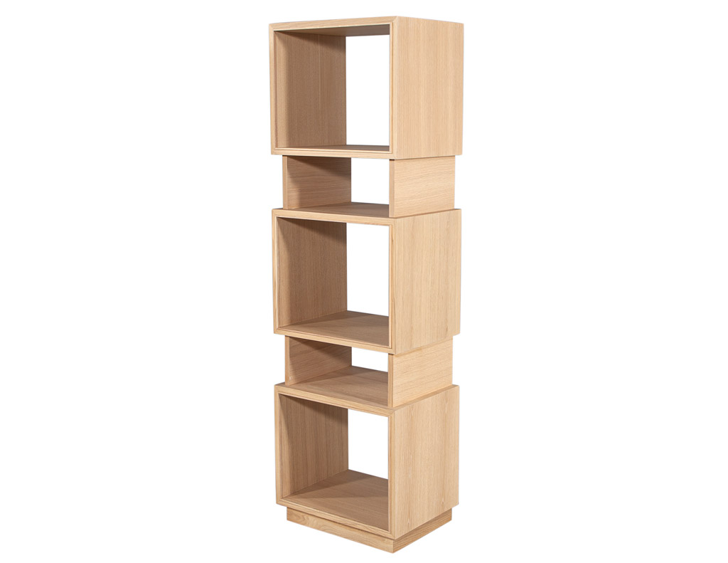 C-3115-Pair-Modern-Oak-Bookcases-Cabinets-Natural-Finish-007