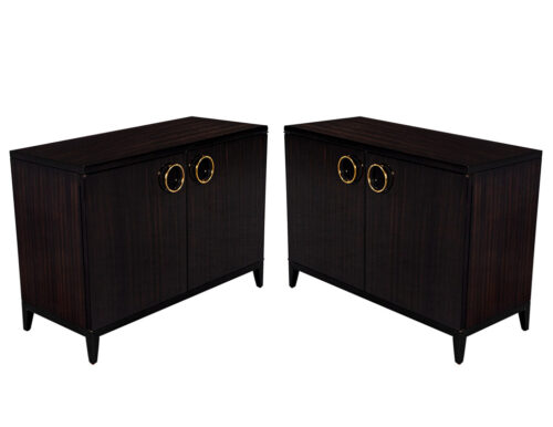 Pair of Modern Commode Chests in High Gloss Lacquer Finish