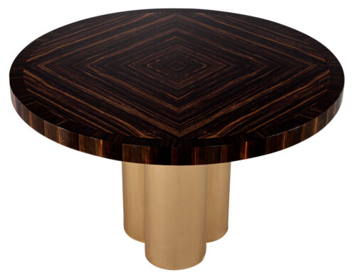 Custom Round Macassar Foyer Dining Table by Carrocel