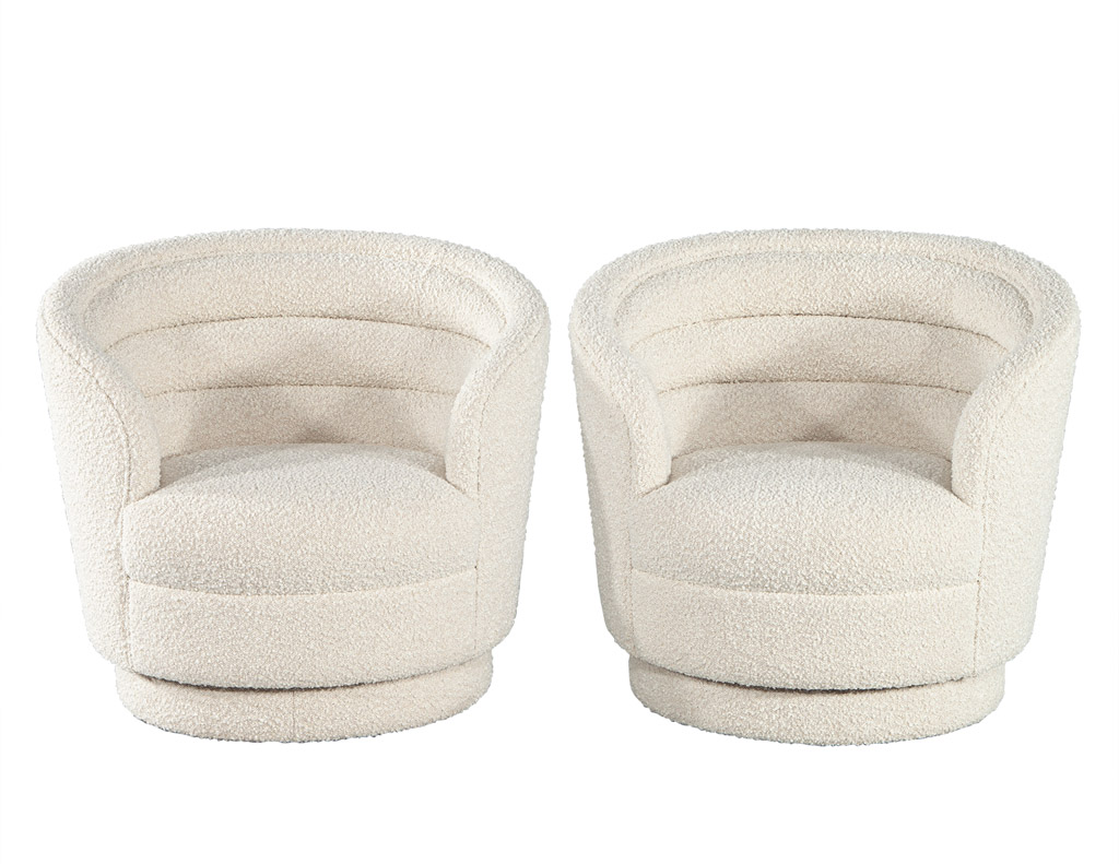 LR-3475-Pair-Modern-Swivel-Chairs-Boucle-Cream-Fabric-001
