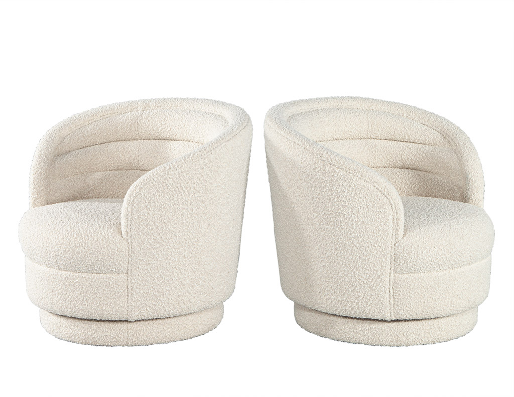 LR-3475-Pair-Modern-Swivel-Chairs-Boucle-Cream-Fabric-0010