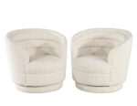 LR-3475-Pair-Modern-Swivel-Chairs-Boucle-Cream-Fabric-002