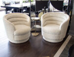 LR-3475-Pair-Modern-Swivel-Chairs-Boucle-Cream-Fabric-0021