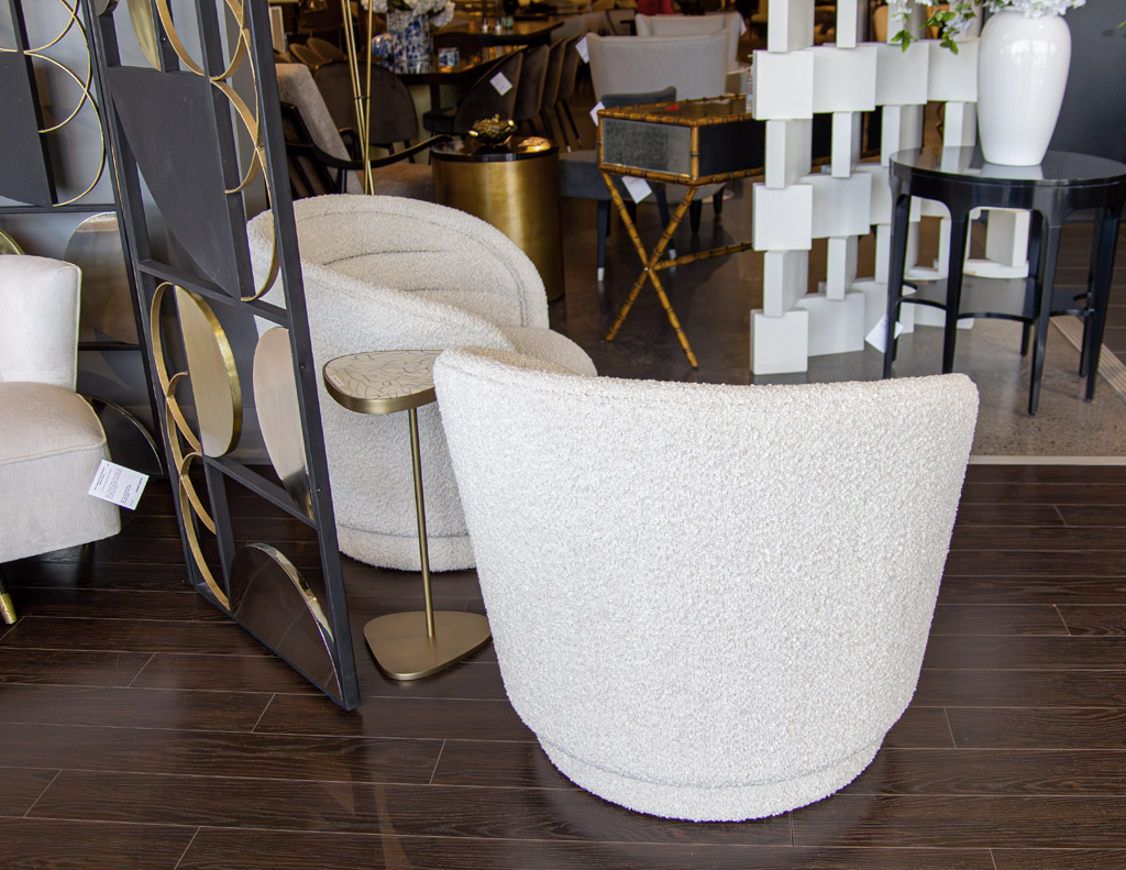 LR-3475-Pair-Modern-Swivel-Chairs-Boucle-Cream-Fabric-0025