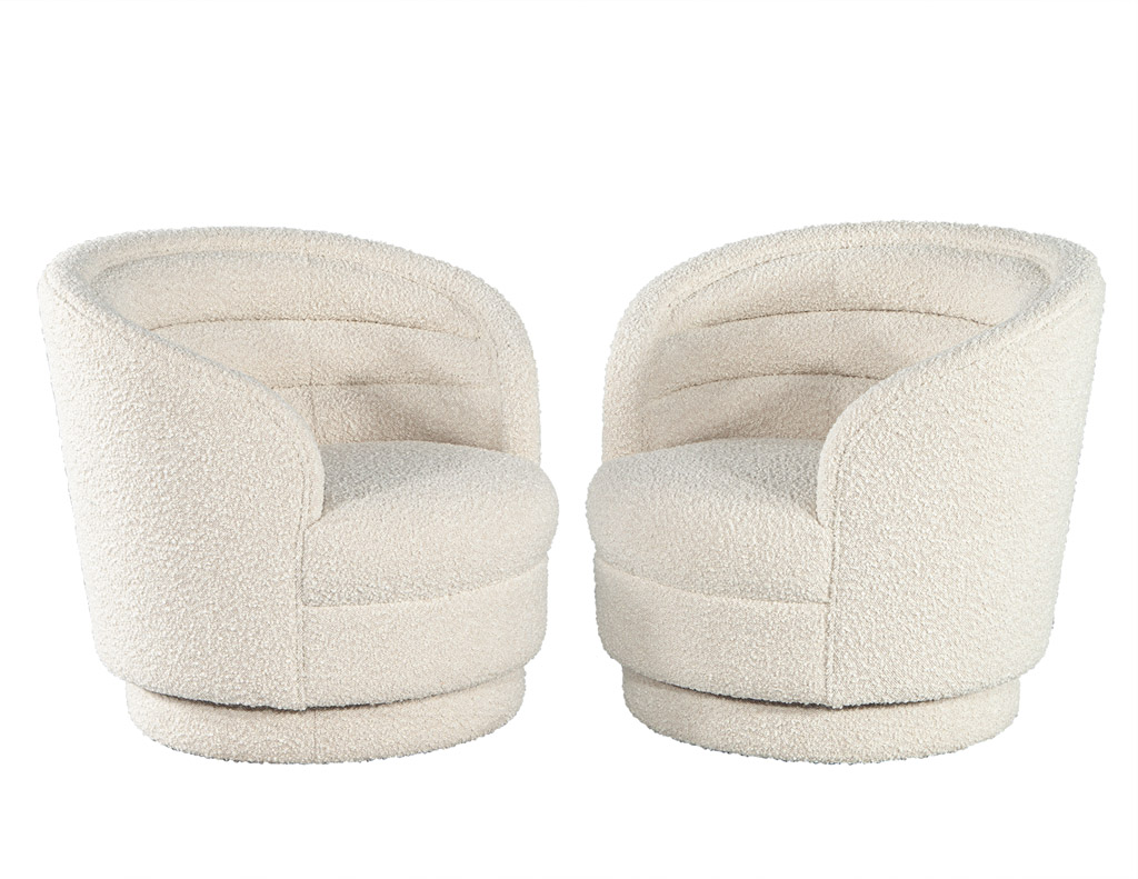 LR-3475-Pair-Modern-Swivel-Chairs-Boucle-Cream-Fabric-003