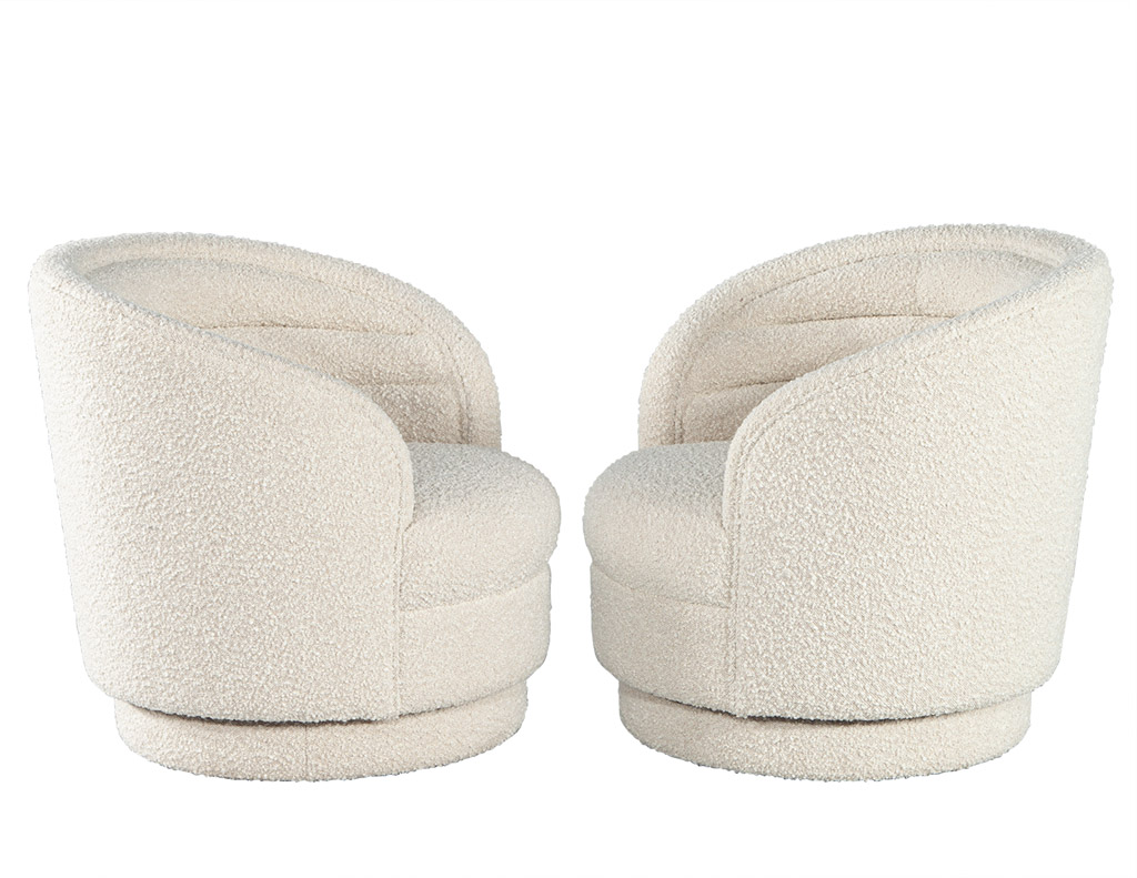 LR-3475-Pair-Modern-Swivel-Chairs-Boucle-Cream-Fabric-004