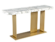 Custom Modern Marble Top Console Table with Brass Bas