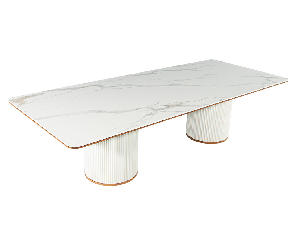 DS-5225-Custom-Porcelain-Modern-Dining-Table-Walnut-Trim-Tambour-Pedestals-002