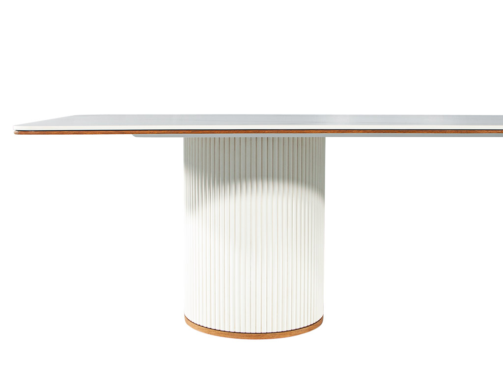DS-5225-Custom-Porcelain-Modern-Dining-Table-Walnut-Trim-Tambour-Pedestals-006