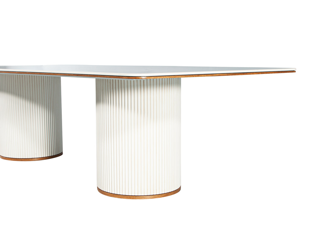 DS-5225-Custom-Porcelain-Modern-Dining-Table-Walnut-Trim-Tambour-Pedestals-007