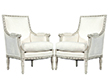 Pair of French Antique Louis XVI Antique Bergere Arm Chairs