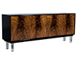 Carrocel Custom Walnut and Acrylic Modern Credenza