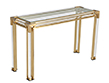 Vintage Brass and Acrylic Console Table with Glass Top 1970’s