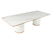 Custom Modern Porcelain Dining Table Tambour Pedestals