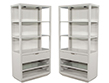 Pair of Modern Grey Bookcase Cabinets